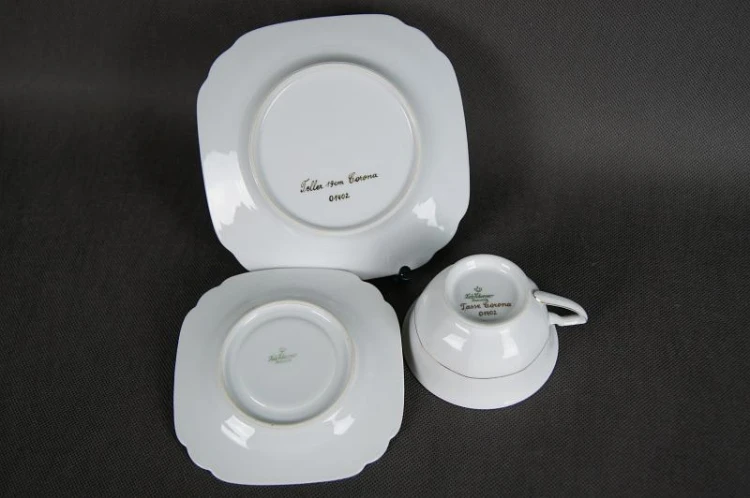 Porcelana Zeh Scherzer nietuzinkowe trio śniadaniowe