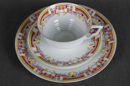 Art Deco zestaw śniadaniowy porcelana Bayer Ostmark