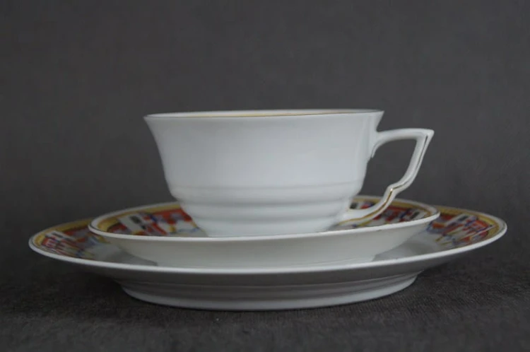Art Deco zestaw śniadaniowy porcelana Bayer Ostmark