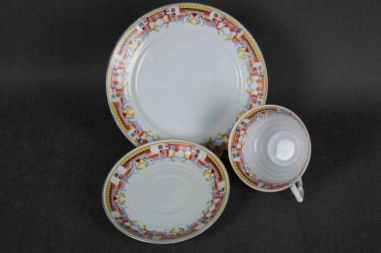Art Deco zestaw śniadaniowy porcelana Bayer Ostmark