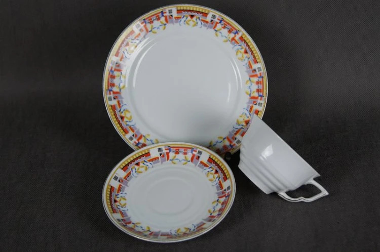 Art Deco zestaw śniadaniowy porcelana Bayer Ostmark