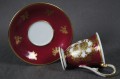 Burgundowe cacko do espresso złote kwiaty Rudolf Wachter