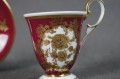Burgundowe cacko do espresso złote kwiaty Rudolf Wachter