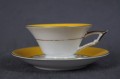 Żółta porcelanowa piękność filiżanka do espresso Volkstedt