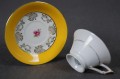 Żółta porcelanowa piękność filiżanka do espresso Volkstedt