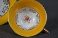 Żółta porcelanowa piękność filiżanka do espresso Volkstedt