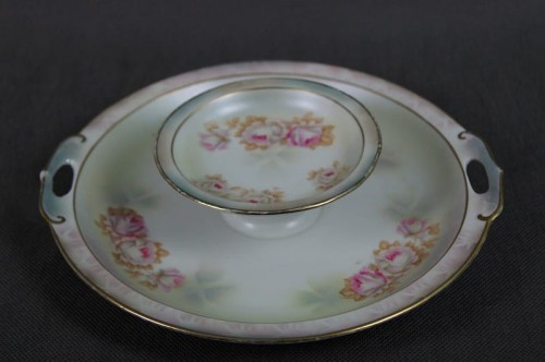 Secesyjna piętrowa porcelanowa patera środek stołu
