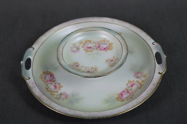 Secesyjna piętrowa porcelanowa patera środek stołu