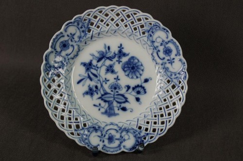 Wzór cebulowy ażurowa patera talerz porcelana Meissen
