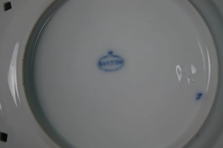 Wzór cebulowy ażurowa patera talerz porcelana Meissen