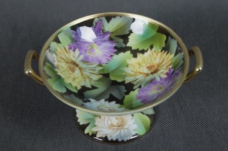 Porcelana Tułowice Reinhold Schlegelmilch ukwiecona patera