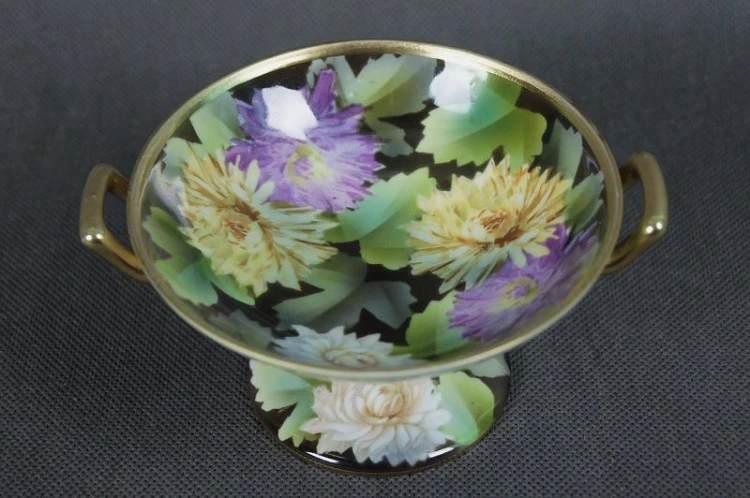 Porcelana Tułowice Reinhold Schlegelmilch ukwiecona patera