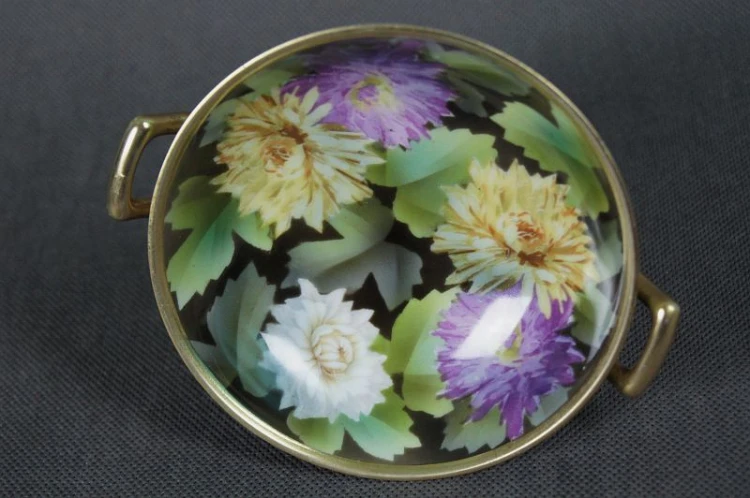 Porcelana Tułowice Reinhold Schlegelmilch ukwiecona patera