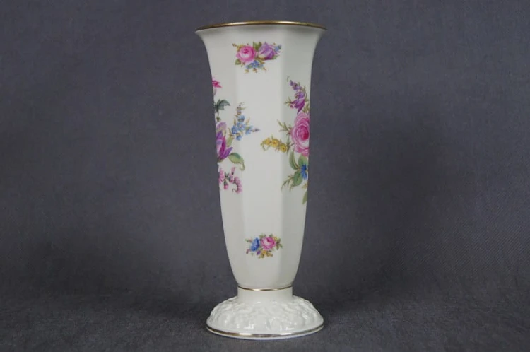 Kwiatowy wazon porcelana Rosenthal złocenia