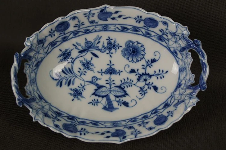 Duży koszyk wzór cebulowy porcelana Meissen