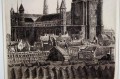 Gdańsk grafika Bazylika Mariacka Helma Fischer Oels akwaforta