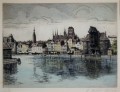 Gdańsk grafika Helma Fischer Oels akwaforta