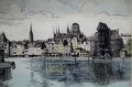 Gdańsk grafika Helma Fischer Oels akwaforta