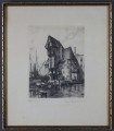 Gdański spichlerz grafika akwaforta Hugo Eichler