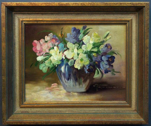 Bratki w wazonie obraz olejny Hedwig Petermann