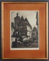 Rothenburg dekoracyjna grafika akwaforta Willi Foerster