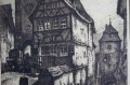 Rothenburg dekoracyjna grafika akwaforta Willi Foerster