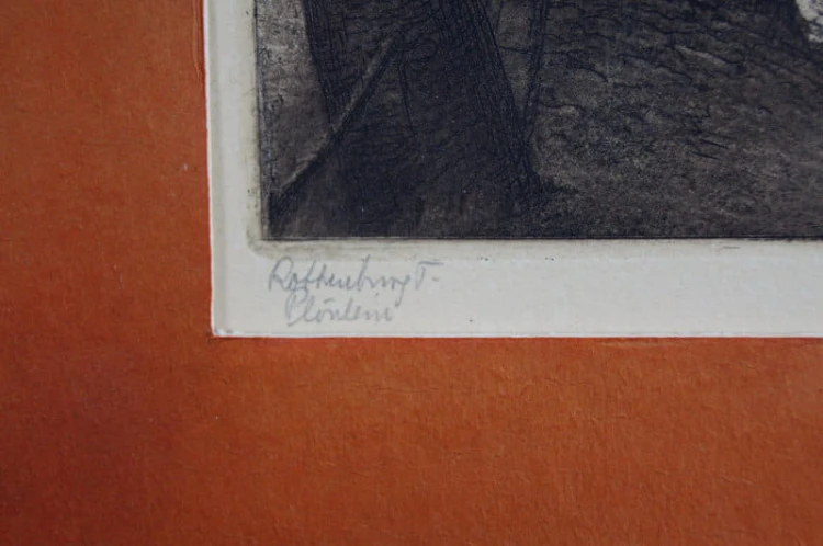 Rothenburg dekoracyjna grafika akwaforta Willi Foerster