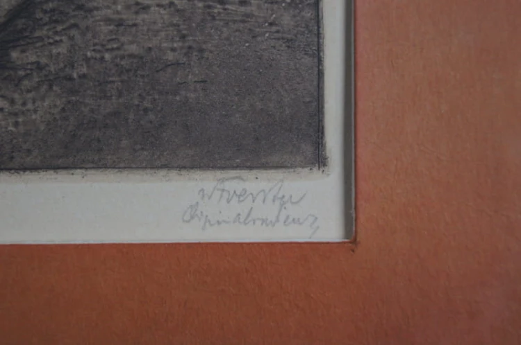 Rothenburg dekoracyjna grafika akwaforta Willi Foerster