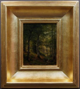 Pejzaż leśny z sarnami Fritz Carl Werner Ebel Unikat 1886