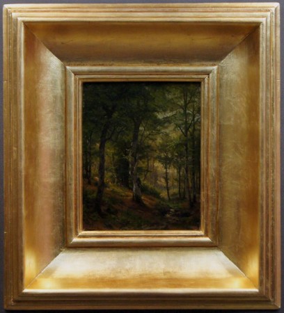 Pejzaż leśny z sarnami Fritz Carl Werner Ebel Unikat 1886