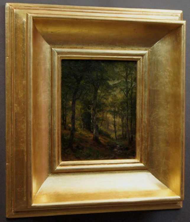 Pejzaż leśny z sarnami Fritz Carl Werner Ebel Unikat 1886