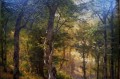 Pejzaż leśny z sarnami Fritz Carl Werner Ebel Unikat 1886