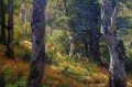 Pejzaż leśny z sarnami Fritz Carl Werner Ebel Unikat 1886