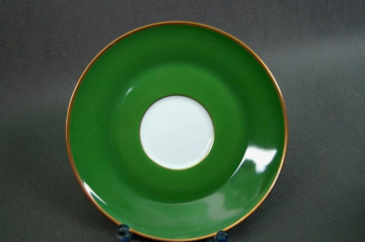 Porcelana Tettau zielone śniadaniowe trio
