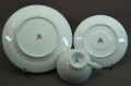 Porcelana Tettau zielone śniadaniowe trio
