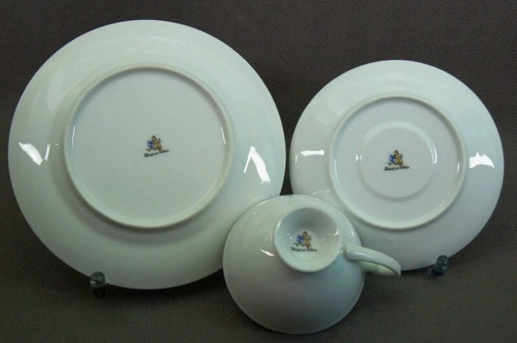 Porcelana Tettau zielone śniadaniowe trio