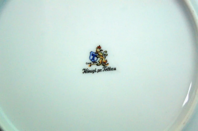 Porcelana Tettau zielone śniadaniowe trio