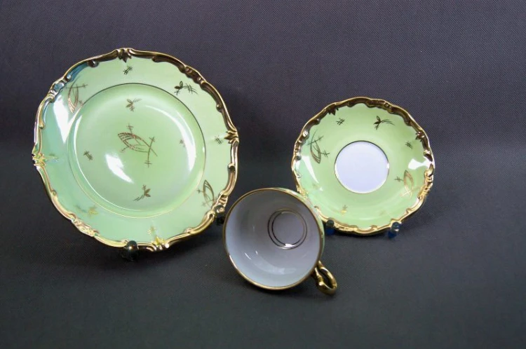 Porcelana Weimar ręcznie malowany zestaw śniadaniowy