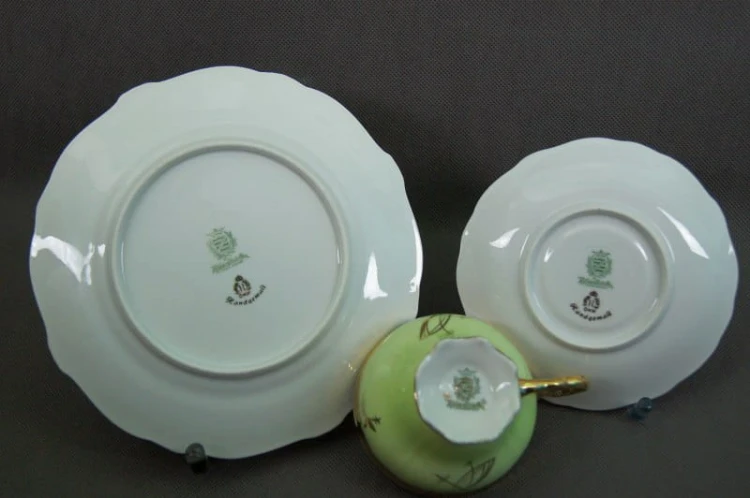 Porcelana Weimar ręcznie malowany zestaw śniadaniowy