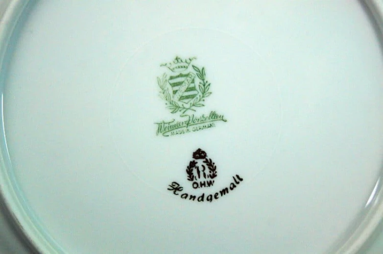 Porcelana Weimar ręcznie malowany zestaw śniadaniowy