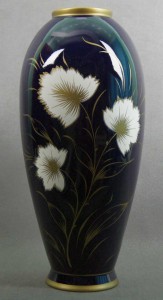 Unikatowy duży kobaltowy wazon Porcelana Lindner