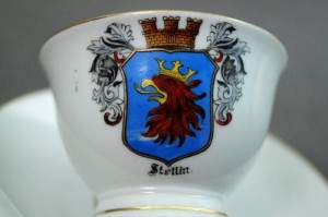 Herb Stettin Szczecin na kolekcjonerskiej filiżance