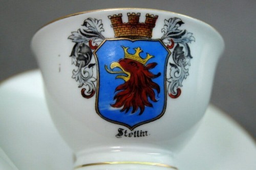 Herb Stettin Szczecin na kolekcjonerskiej filiżance