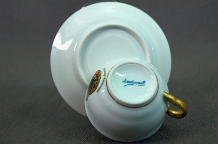 Porcelana Herb Brückenberg Karpacz kolekcjonerska filiżanka