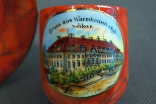 Zamek w Warmbrunn Cieplice Zdrój porcelanowa filiżanka