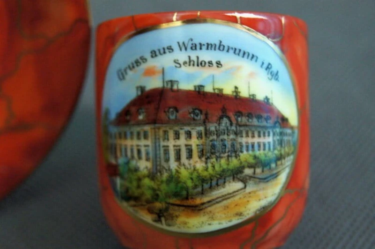 Zamek w Warmbrunn Cieplice Zdrój porcelanowa filiżanka