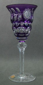 Unikatowy kryształowy puchar do wina z nalepką