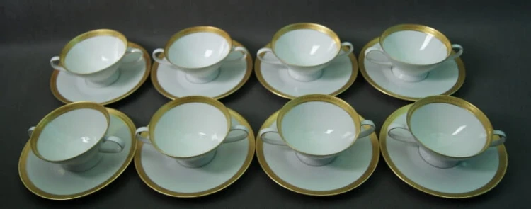 Eleganckie bulionówki 8 sztuk porcelana Rosenthal