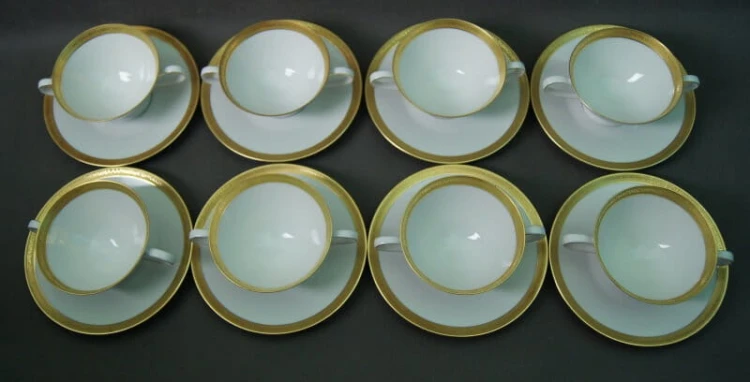Eleganckie bulionówki 8 sztuk porcelana Rosenthal