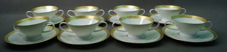 Eleganckie bulionówki 8 sztuk porcelana Rosenthal